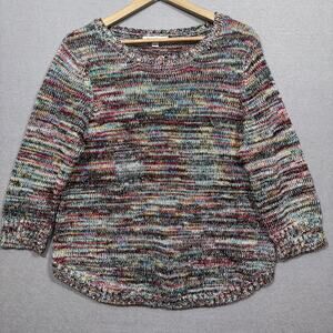 Studio Works Marled Sweater XL Multicolor Knit Cozy Boho Retro Soft Layered